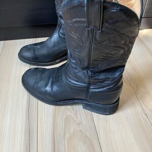 Classic boulet Black Leather Cowboy Boots